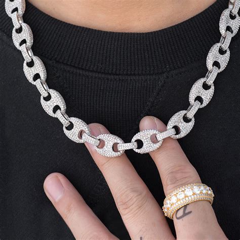 iced gucci link necklace free shipping